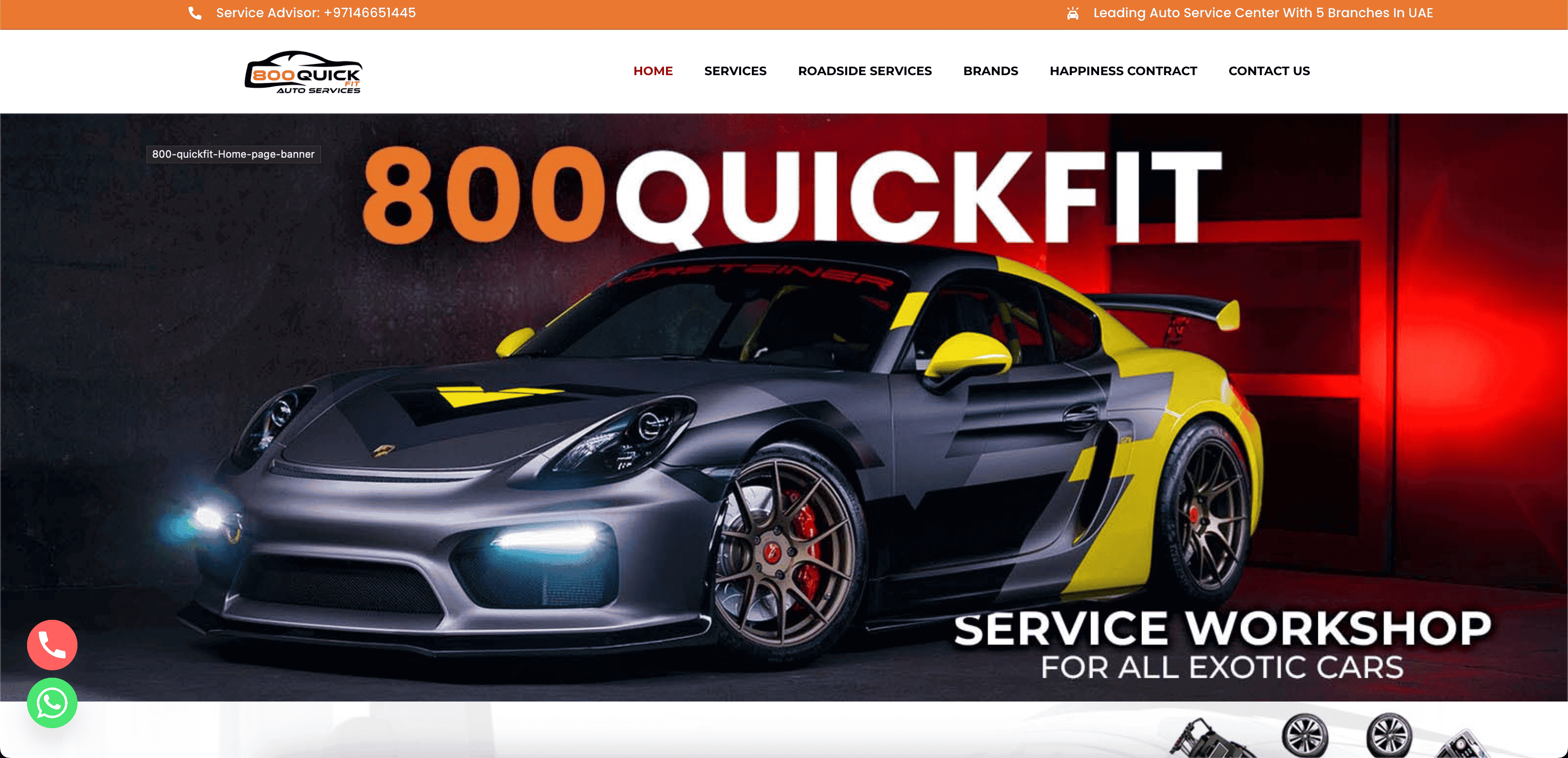 800 QuickFit Auto Services website homepage
